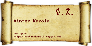 Vinter Karola névjegykártya